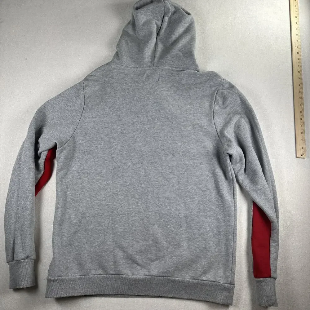 Rob the Rich Collection Men XL Gray Hooded Drawstring Pocket Pullover Sweatshirt